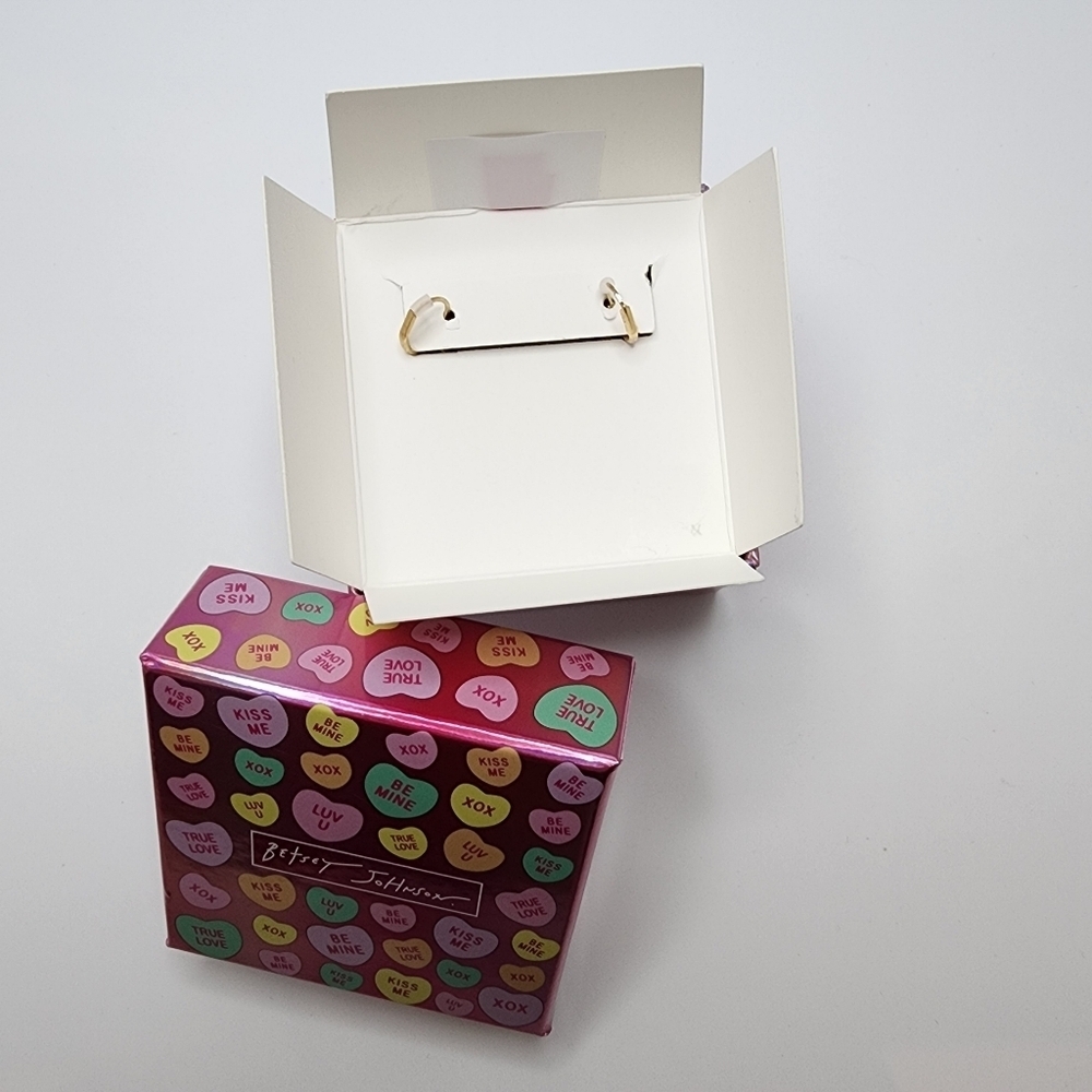 Betsey Johnson Heart Drop Earrings - Picture 2 of 3